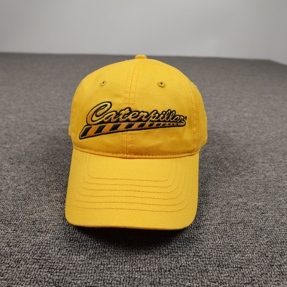 Caterpillar Hat Cap Strap Back Mens One Size Yellow Twill Baseball CAT Workwear